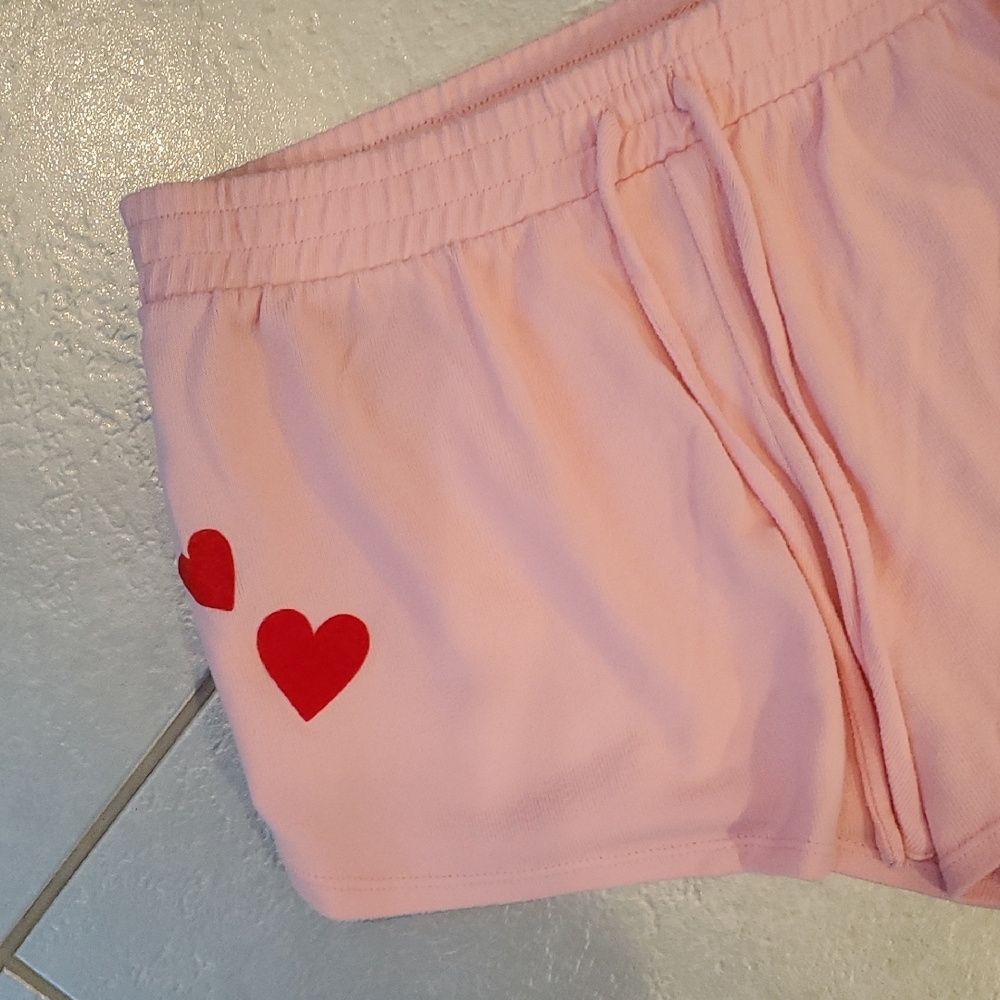 Betsey Johnson Pink Pajama Set with Red Hearts - Picture 5 of 9